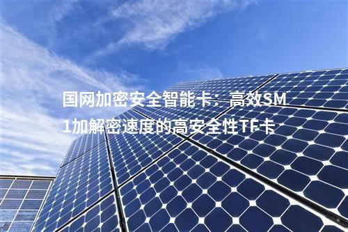 國網加密安全智能卡：高效SM1加解密速度的高安全性TF卡